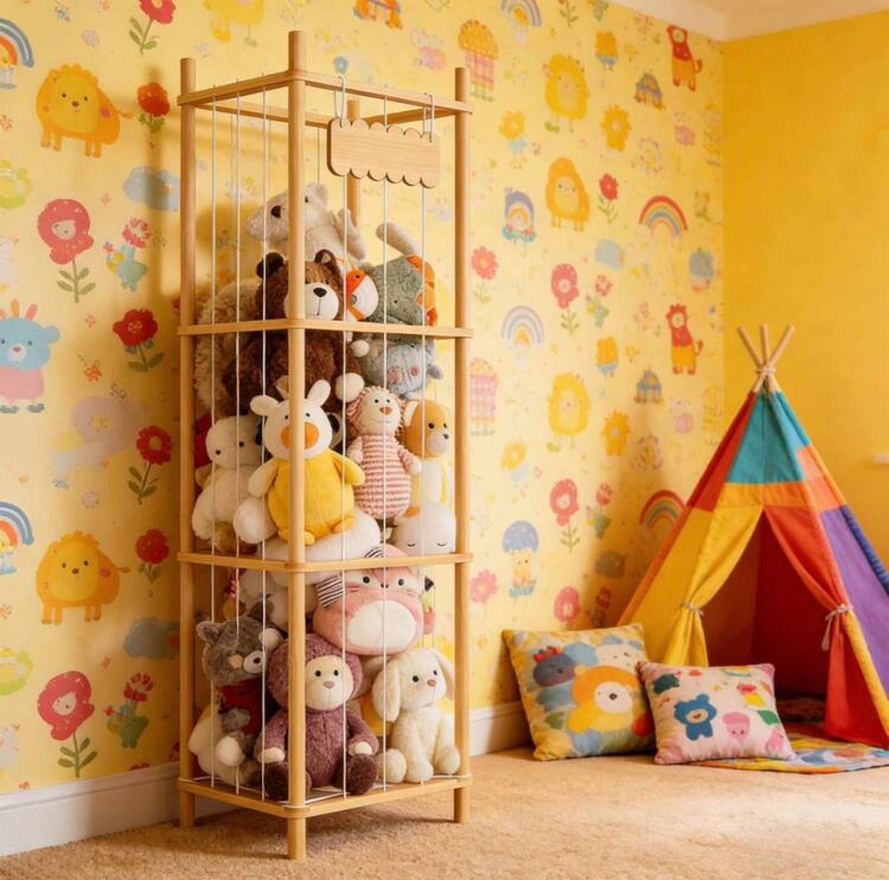 TidyLiving™ Plush Toy Storage Tower – Space-Saving Stuffed Animal Organizer