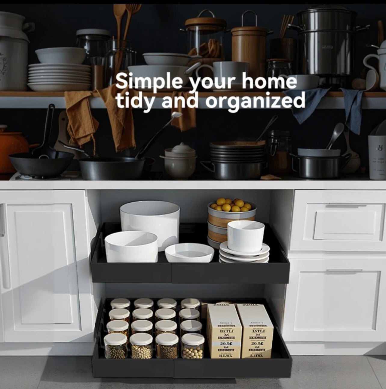 TidyLiving™ Expandable Pull-Out Cabinet Organizer Tray
