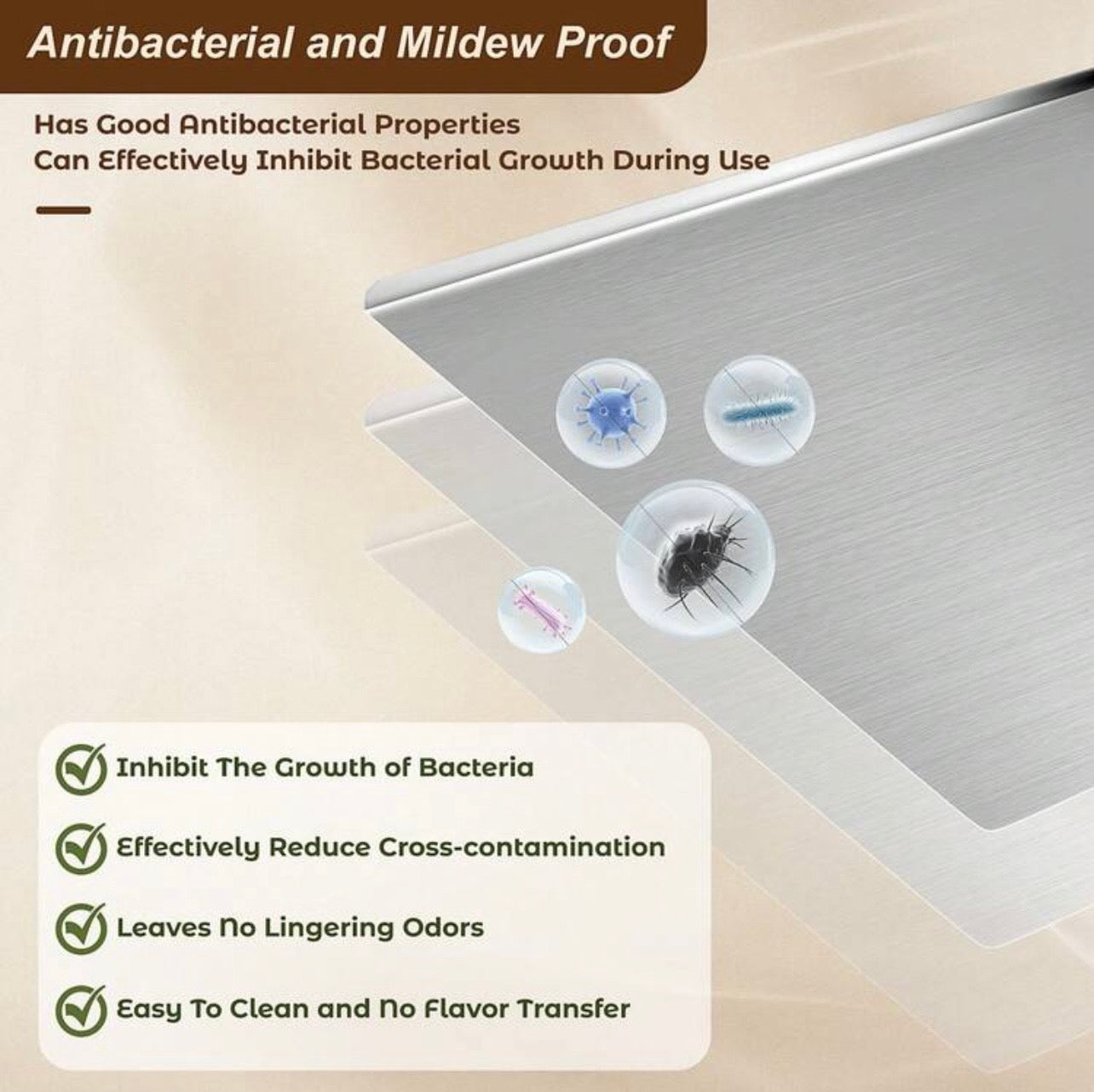 TidyLiving™ Stainless Steel Pro Cutting Board – Hygienic, Odor-Free & Easy Clean