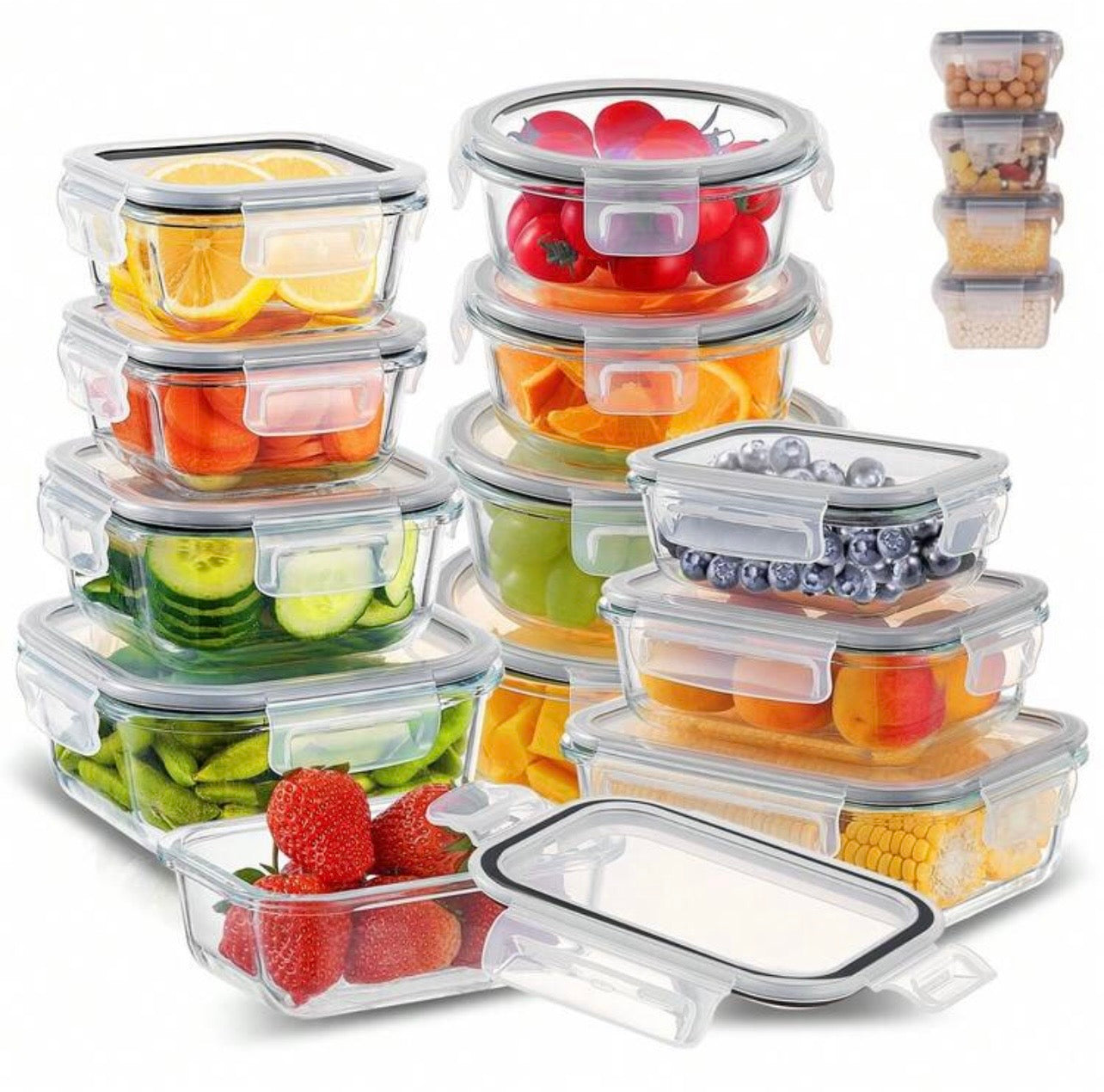 TidyLiving™ 32-Piece Borosilicate Glass Food Storage Container Set