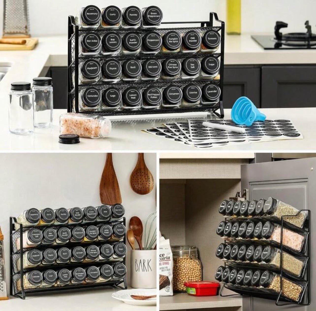 TidyLiving™ 28-Jar Spice Rack Organizer Set – Countertop Kitchen Seasoning Storage Rack