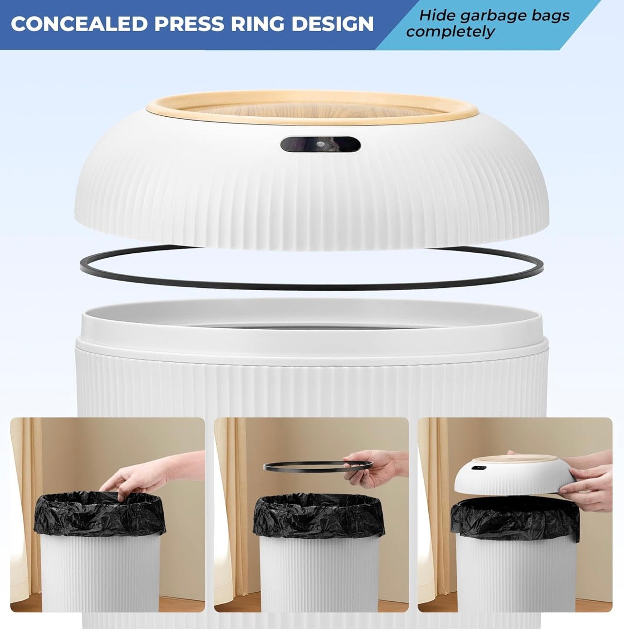 TidyLiving™ Touchless Motion Sensor Trash Can – Smart Automatic Waste Bin