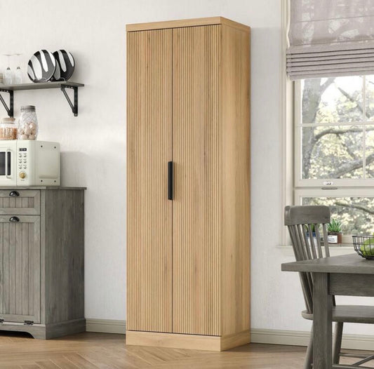 TidyLiving™ 71" Fluted Tall Storage Cabinet with Adjustable Shelves