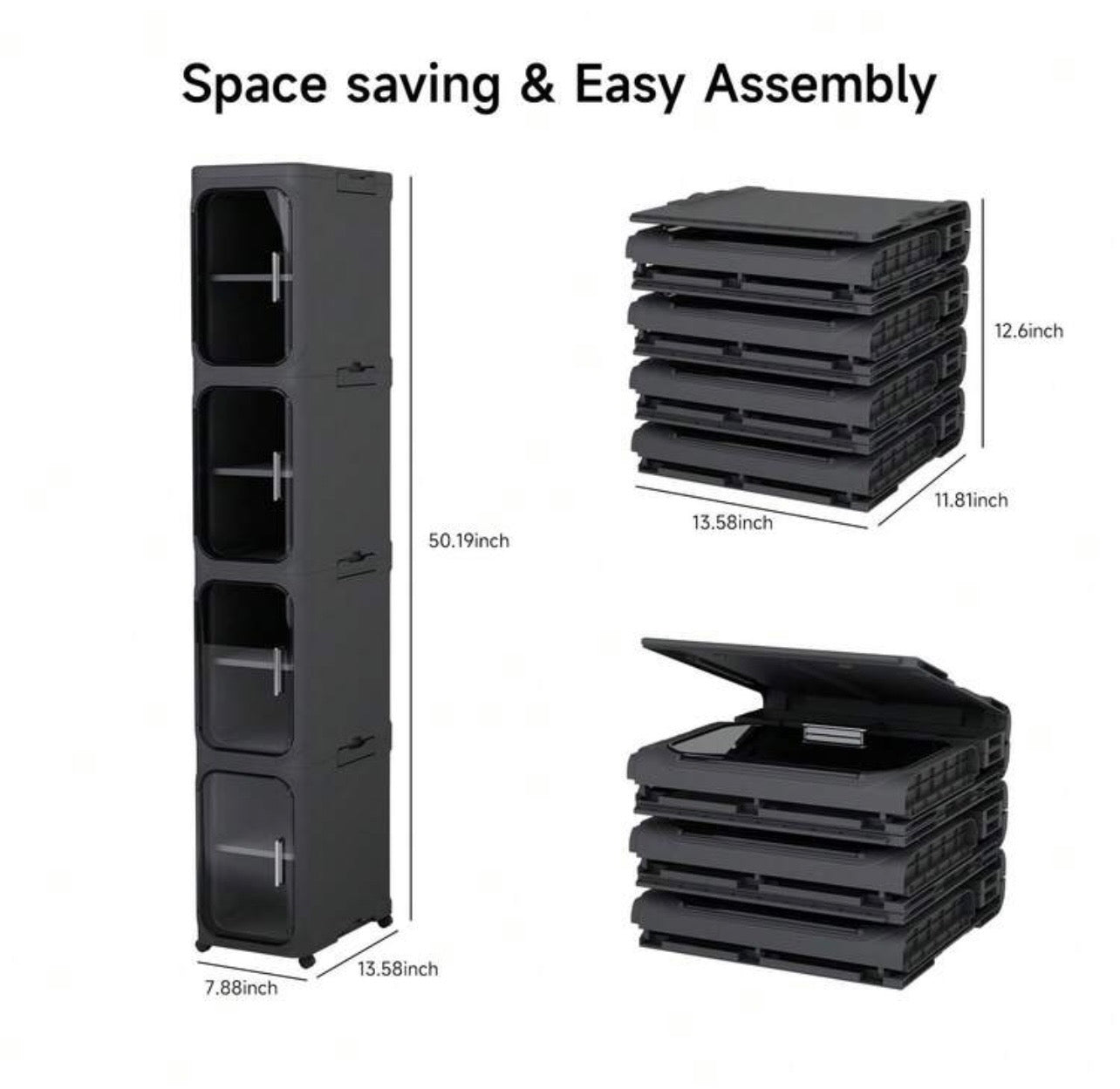 TidyLiving™ Premium Slim Storage Cabinet with Clear Doors & Wheels