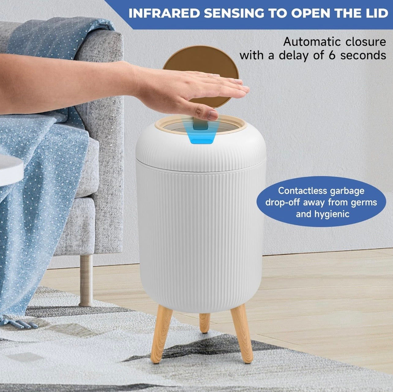 TidyLiving™ Touchless Motion Sensor Trash Can – Smart Automatic Waste Bin
