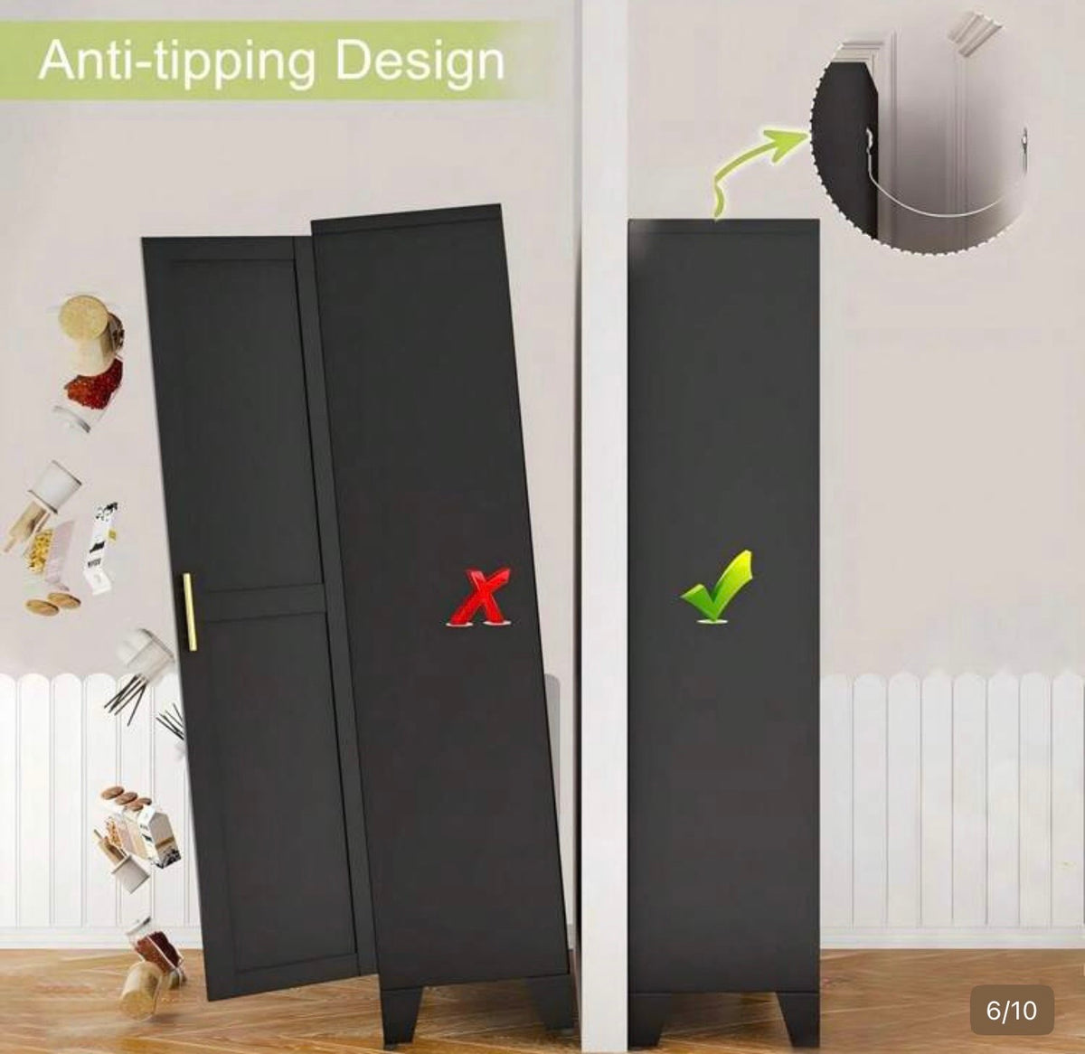 TidyLiving™ Metal Storage Cabinet with Double Doors & Adjustable Shelves