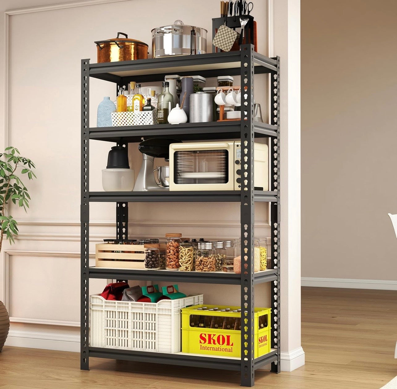 TidyLiving™ Heavy Duty Storage Rack (60” / 72”) – 5 Tier Adjustable Shelving