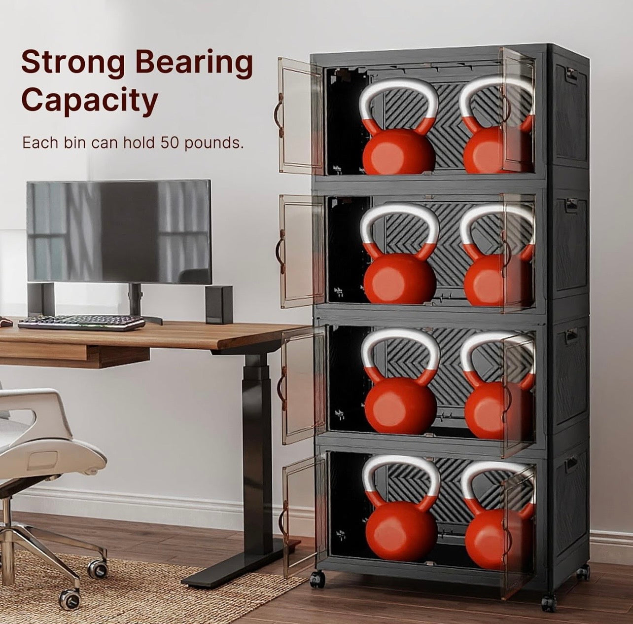 TidyLiving™ Premium Storage Cabinet — Foldable Organizer With Doors & Wheels