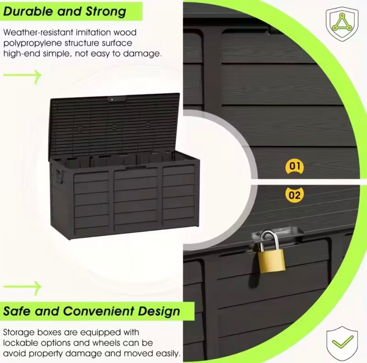 TidyLiving™ Outdoor Storage Box – Lockable, Weather-Resistant (35 / 75 Gallon)