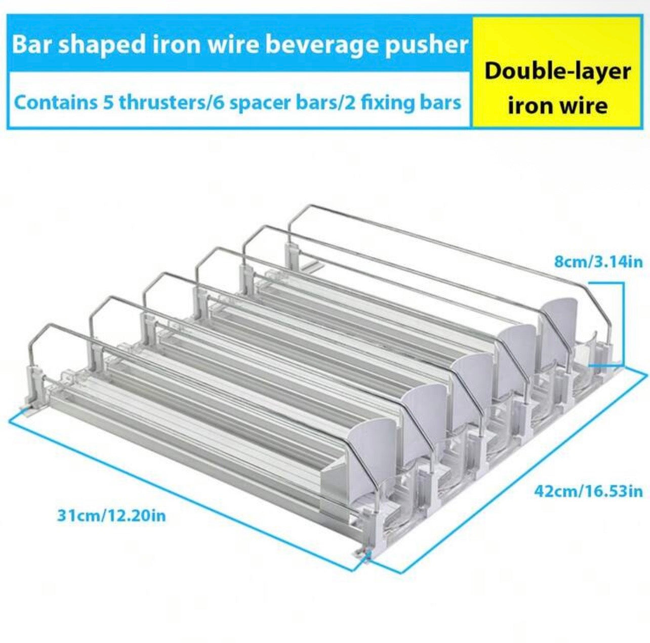 TidyLiving™ Auto-Glide Fridge Can Organizer & Beverage Dispenser