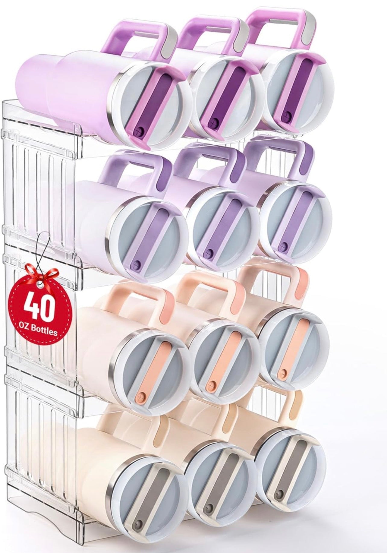 TidyLiving™ Stackable Tumbler & Water Bottle Organizer (12-Bottle Capacity)