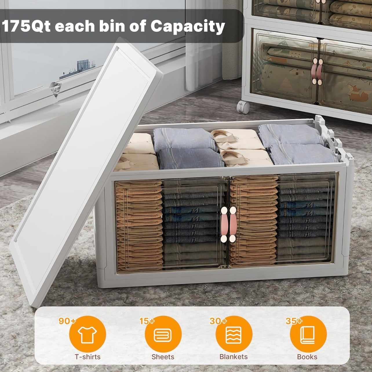 TidyLiving™ Premium Storage Cabinet — Foldable Organizer With Doors & Wheels