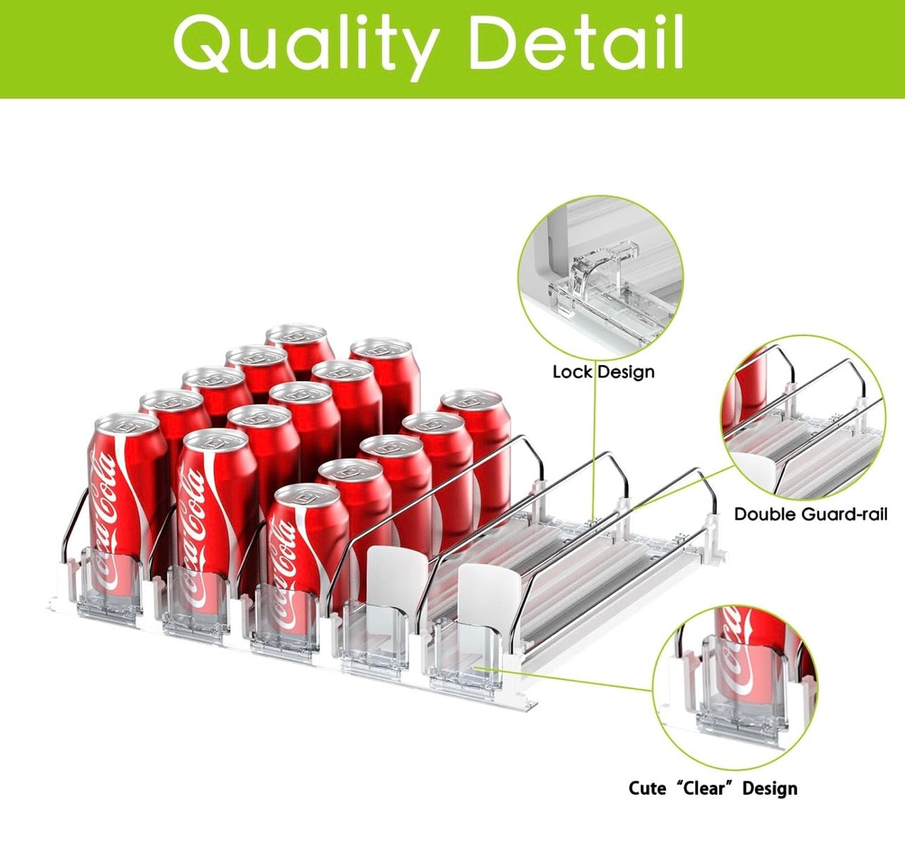 TidyLiving™ Auto-Glide Fridge Can Organizer & Beverage Dispenser