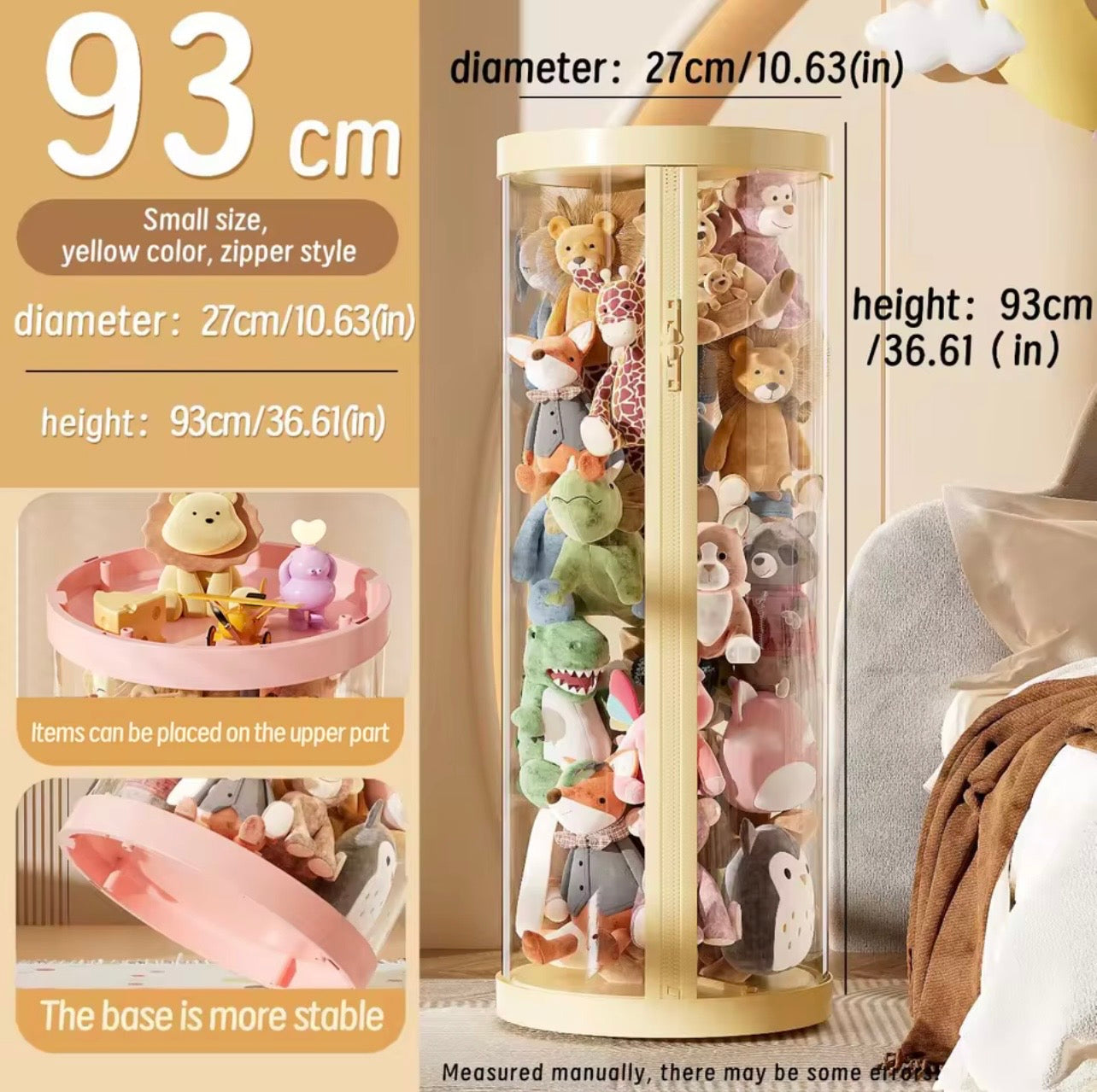 TidyLiving™ Clear Plush Toy Storage Organizer Tower – Designed for Easy Access & Modern Living