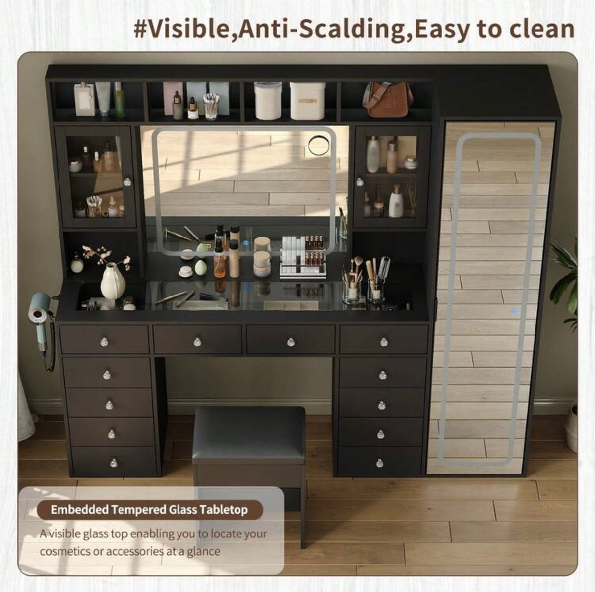 [VARIANT: Glass Cabinets — Black]
