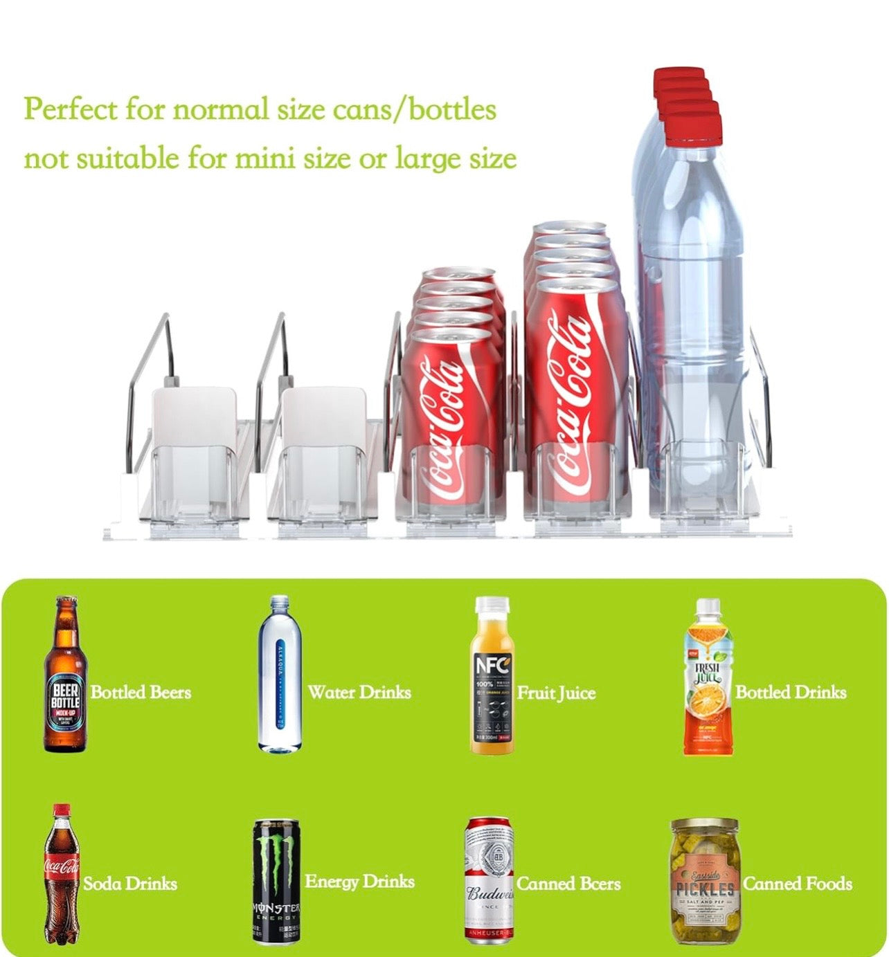 TidyLiving™ Auto-Glide Fridge Can Organizer & Beverage Dispenser