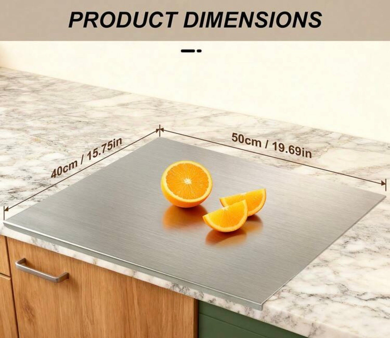 TidyLiving™ Stainless Steel Pro Cutting Board – Hygienic, Odor-Free & Easy Clean