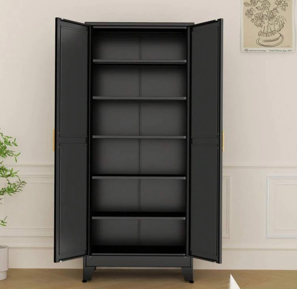 TidyLiving™ Metal Storage Cabinet with Double Doors & Adjustable Shelves