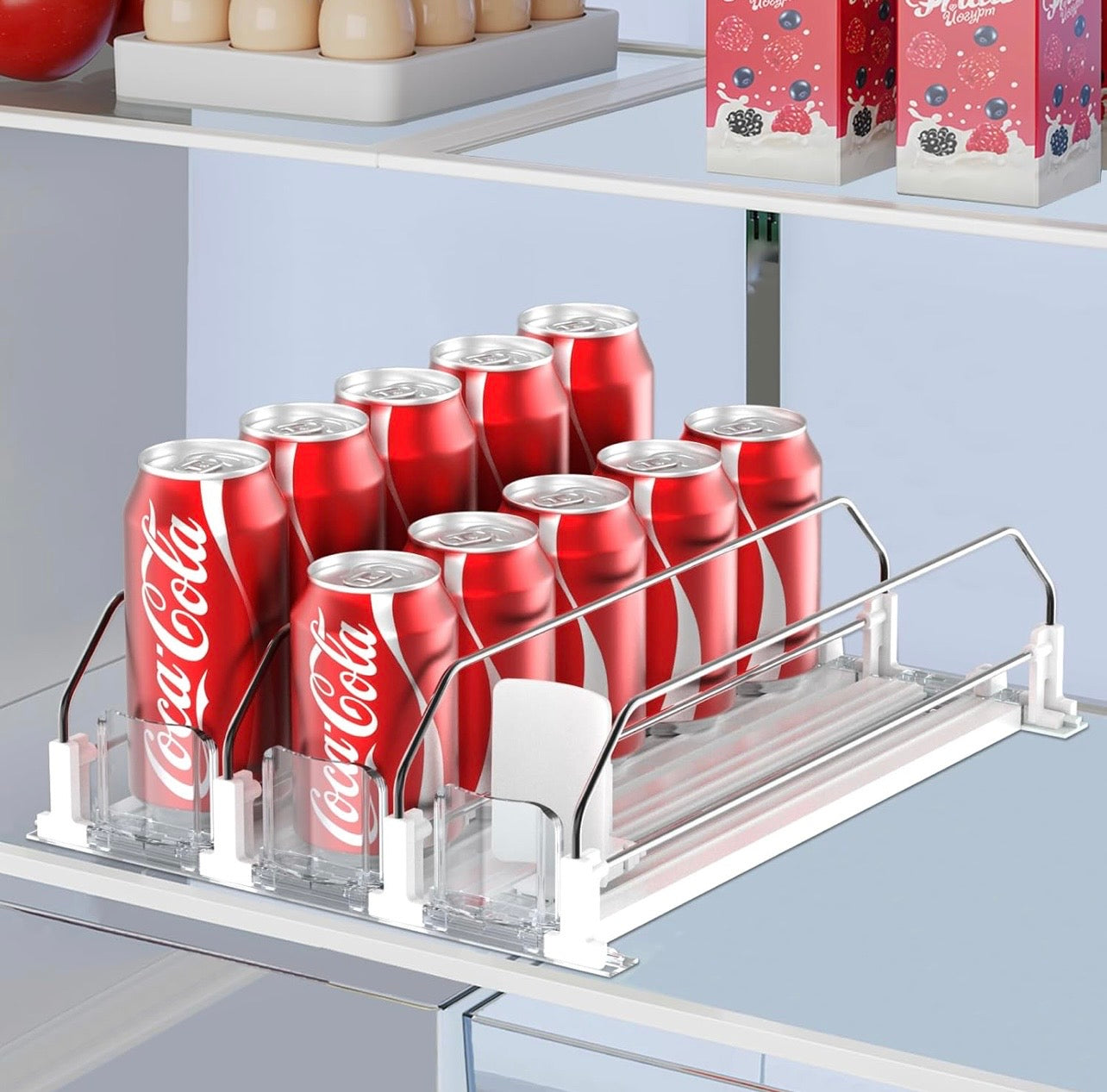 TidyLiving™ Auto-Glide Fridge Can Organizer & Beverage Dispenser