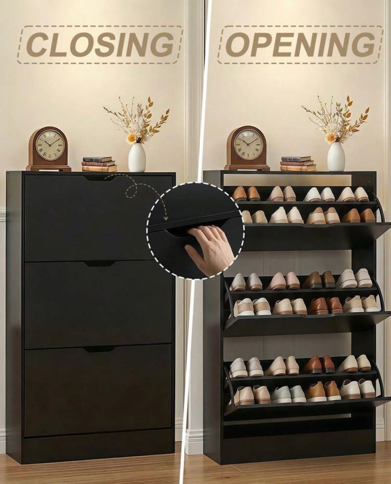 TidyLiving™ Slim Flip-Door Shoe Cabinet
