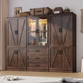 TidyLiving™ Modular Farmhouse Wardrobe with LED Lighting & Storage