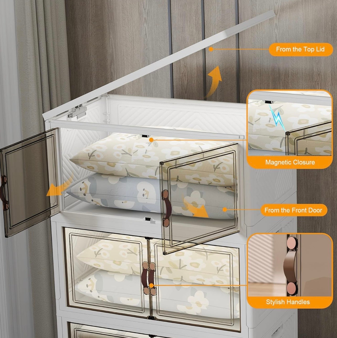 TidyLiving™ Premium Storage Cabinet — Foldable Organizer With Doors & Wheels