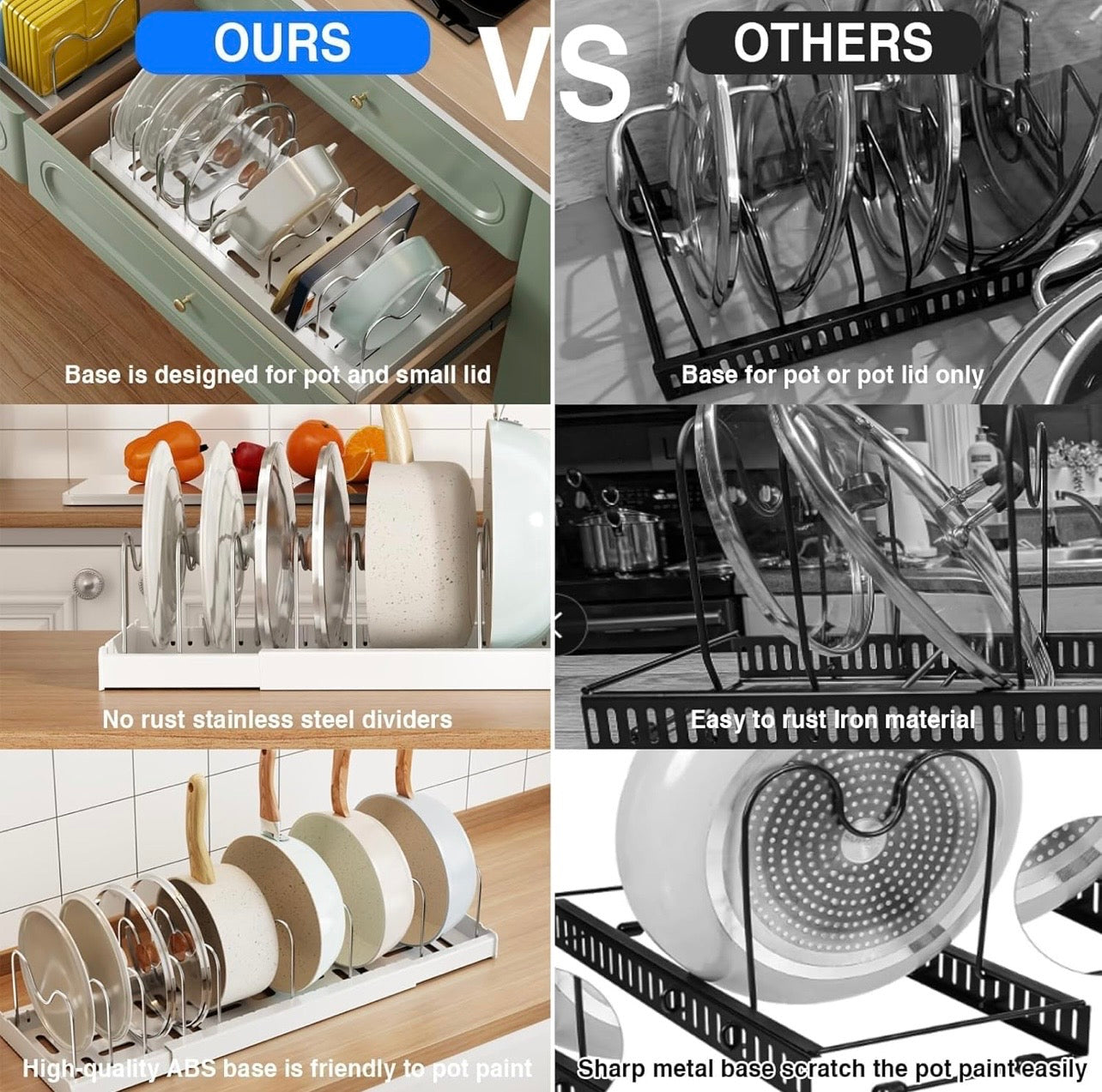 TidyLiving™ Expandable Pot & Lid Organizer Rack