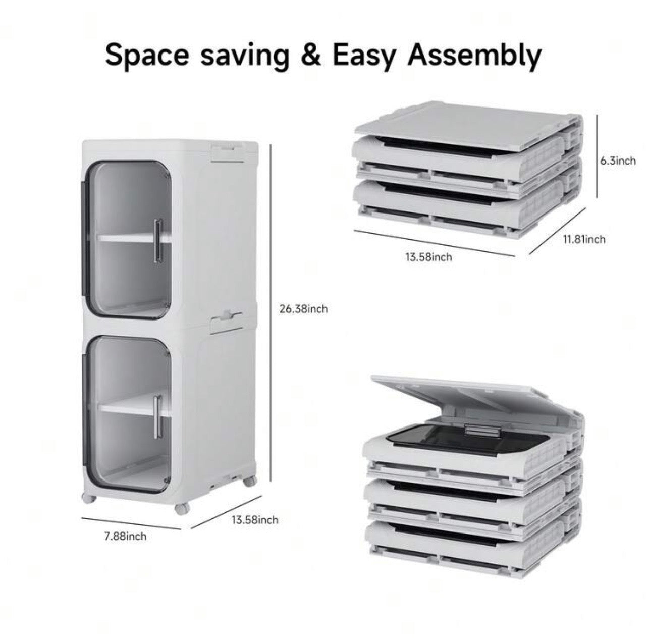 TidyLiving™ Premium Slim Storage Cabinet with Clear Doors & Wheels