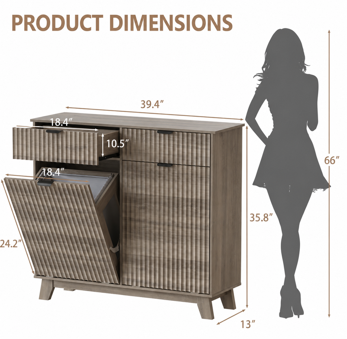 TidyLiving™ Double Tilt-Out Trash Can Cabinet with Concealed Storage