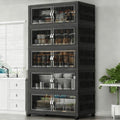 TidyLiving™ Foldable Stackable Storage Cabinet with Doors & Wheels (Multi-Tier Organizer)