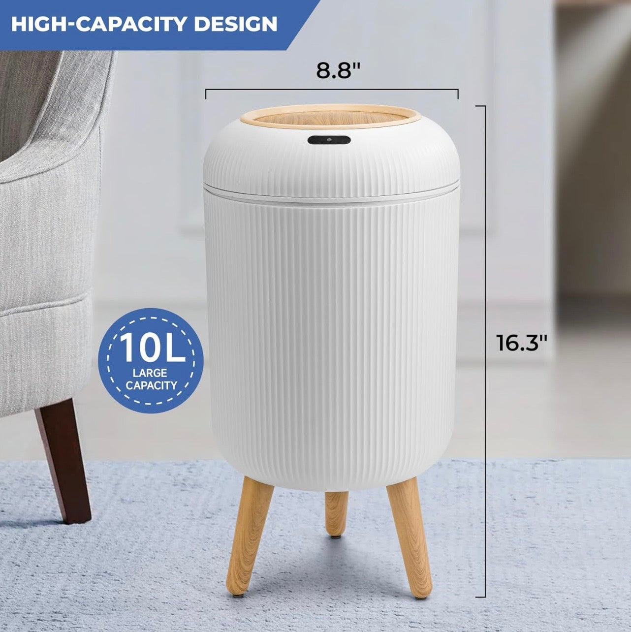 TidyLiving™ Touchless Motion Sensor Trash Can – Smart Automatic Waste Bin
