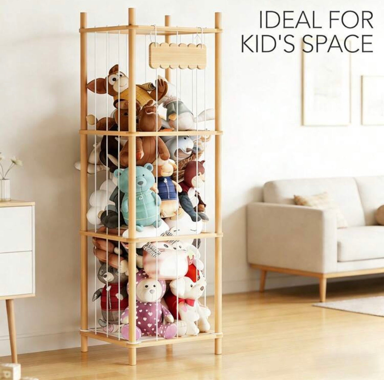 TidyLiving™ Plush Toy Storage Tower – Space-Saving Stuffed Animal Organizer
