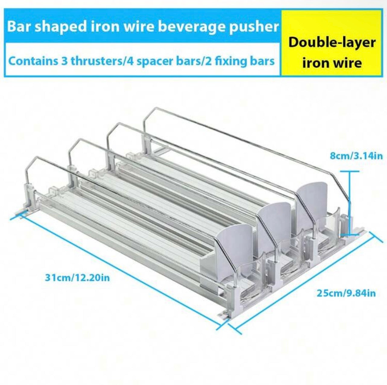 TidyLiving™ Auto-Glide Fridge Can Organizer & Beverage Dispenser