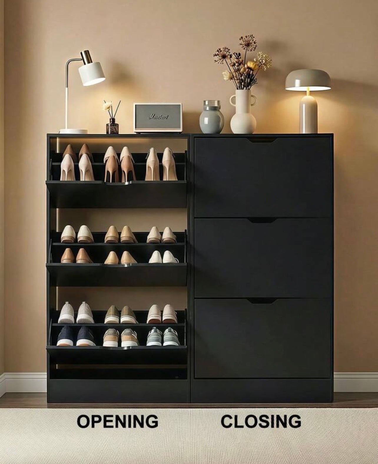 TidyLiving™ Slim Flip-Door Shoe Cabinet