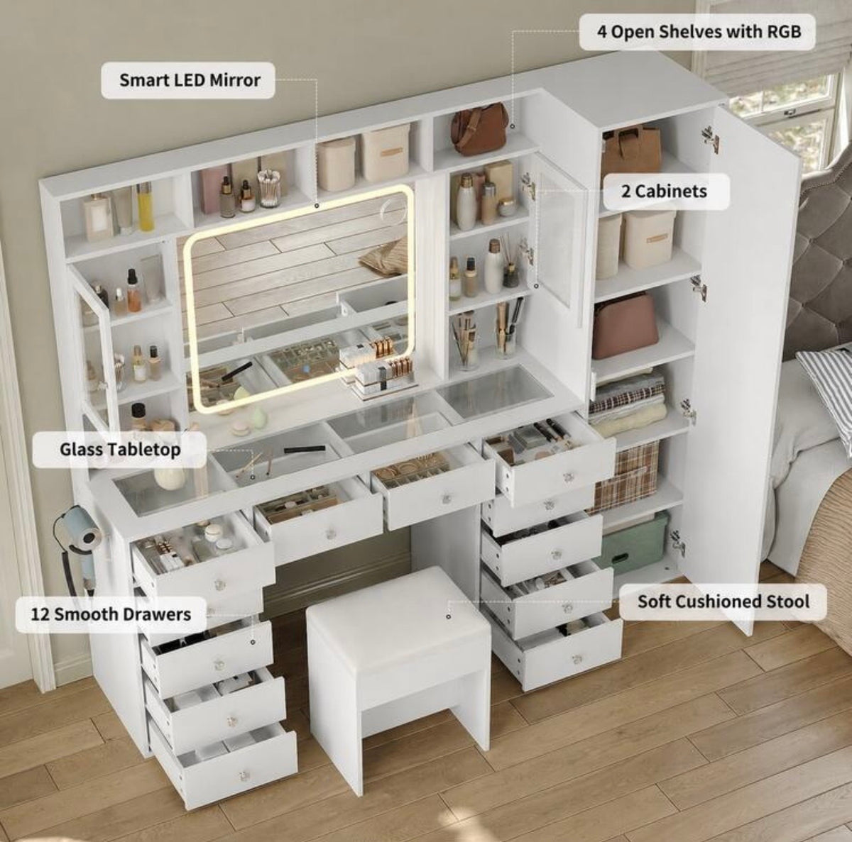 [VARIANT: Glass Cabinets — White]