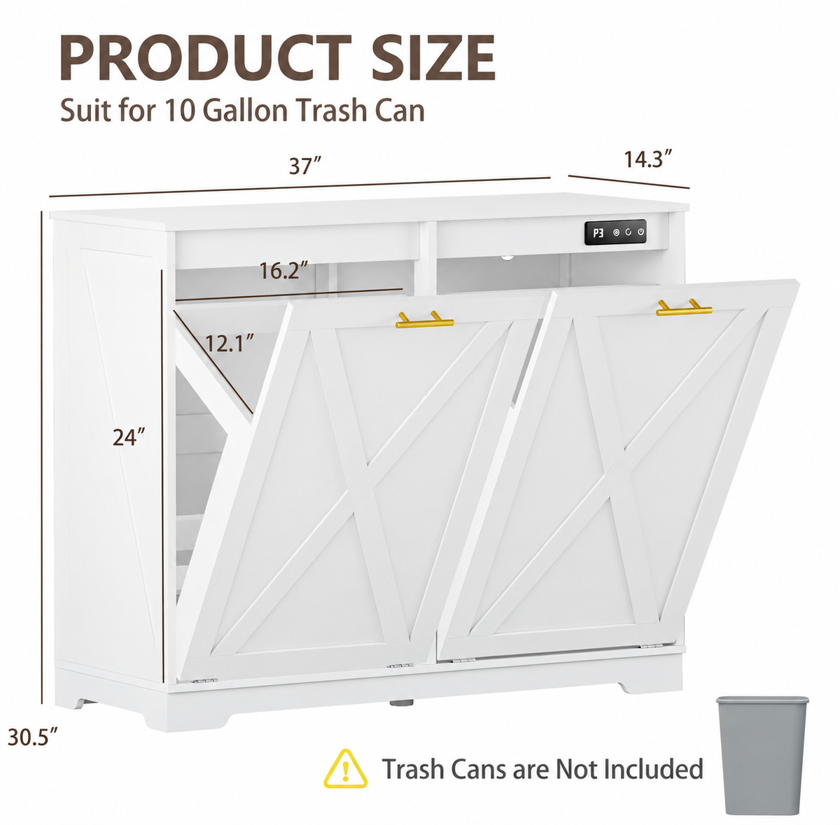 TidyLiving™ Double Tilt-Out Trash Can Cabinet with Concealed Storage