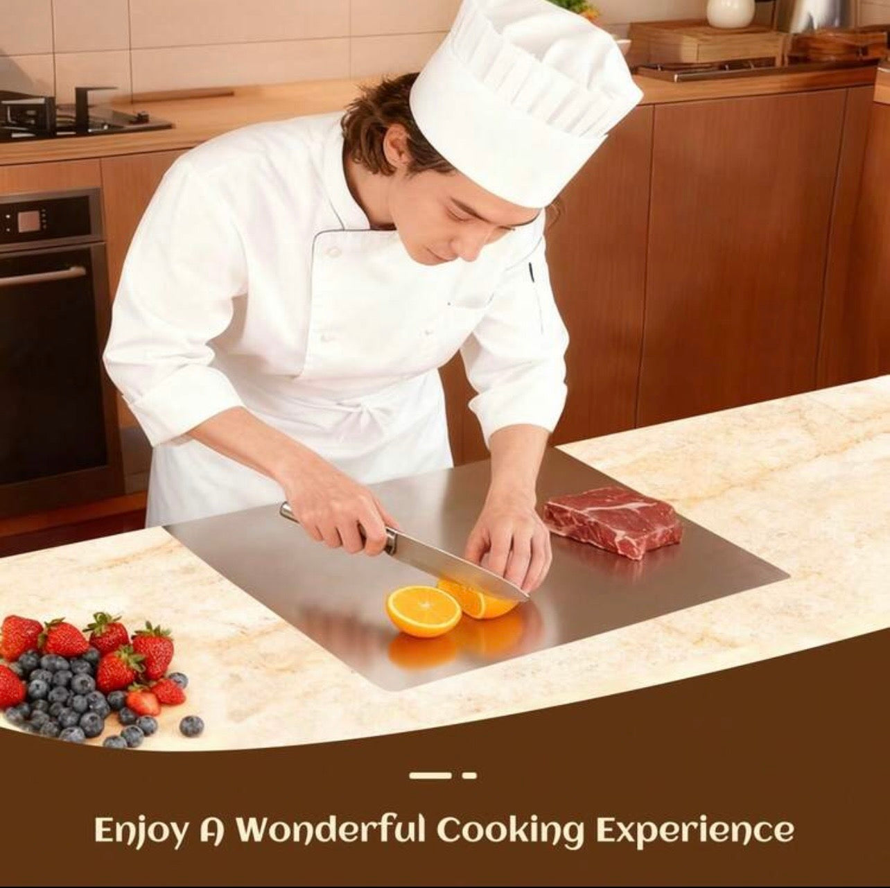 TidyLiving™ Stainless Steel Pro Cutting Board – Hygienic, Odor-Free & Easy Clean