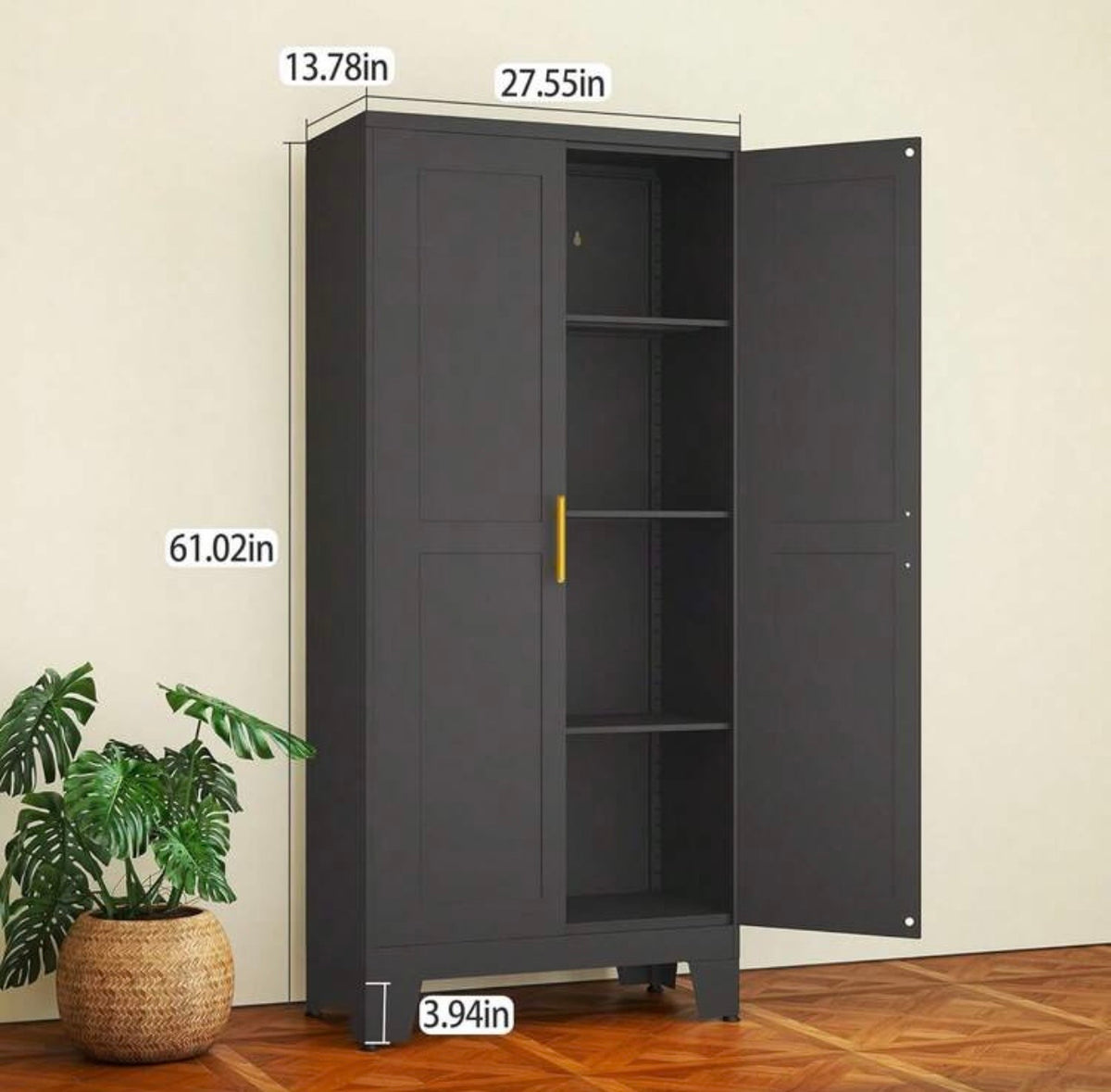 TidyLiving™ Metal Storage Cabinet with Double Doors & Adjustable Shelves