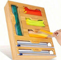 TidyLiving™ 6-in-1 Bamboo Bag Organizer & Wrap Dispenser