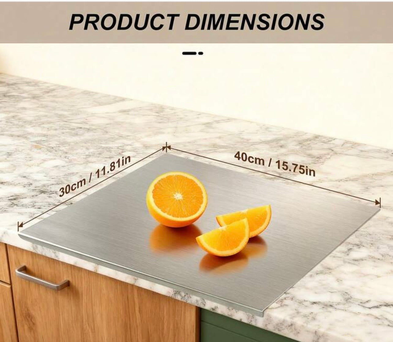 TidyLiving™ Stainless Steel Pro Cutting Board – Hygienic, Odor-Free & Easy Clean