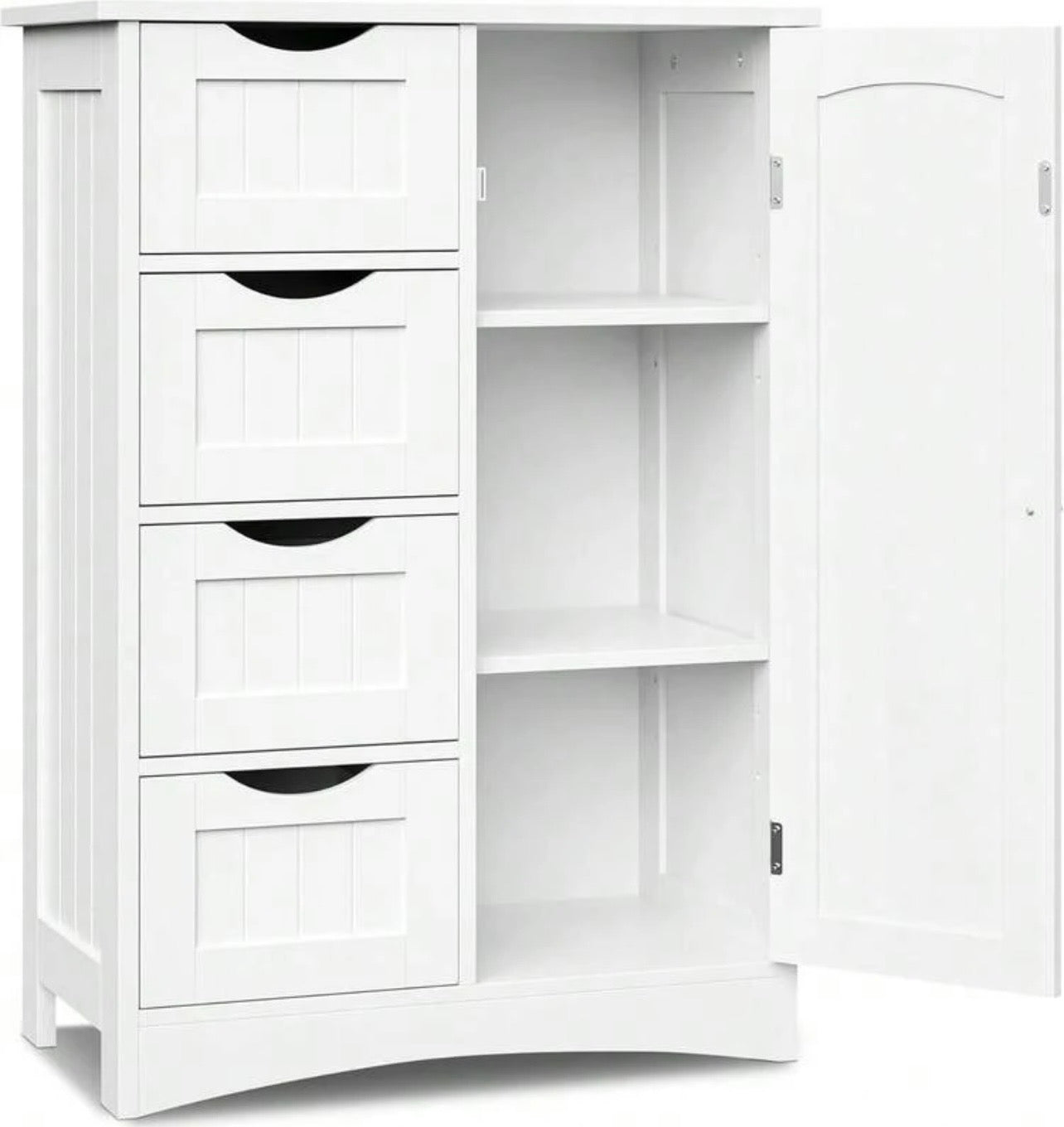 TidyLiving™ Bathroom Storage Cabinet with 4 Drawers & Adjustable Shelves – Freestanding Bathroom Organizer