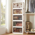 TidyLiving™ Foldable Storage Cabinet with Doors & Wheels – Stackable Organizer for Bedroom, Kitchen, Closet & Pantry