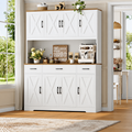 TidyLiving™ Farmhouse Kitchen Pantry & Storage Hutch with Charging Station
