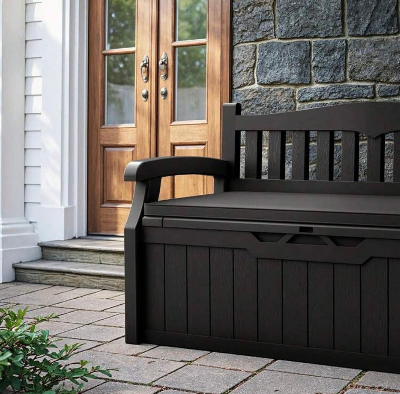TidyLiving™ Outdoor Storage Bench – 80 Gallon Lockable Patio Storage Seat