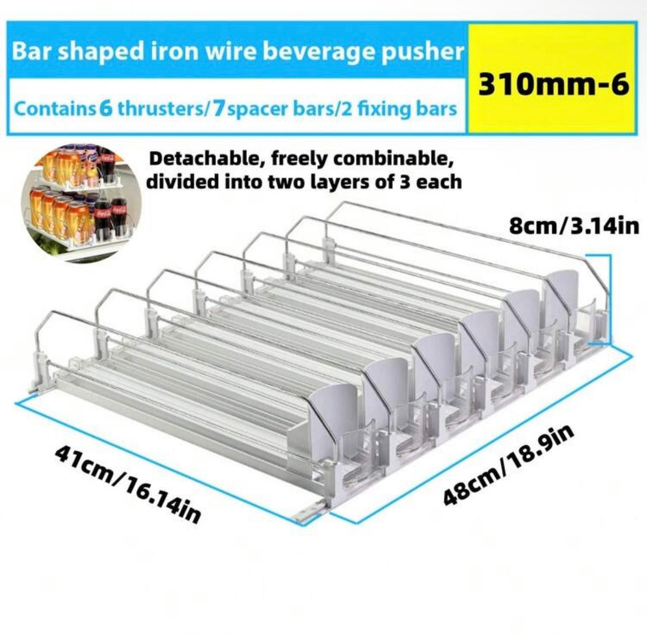 TidyLiving™ Auto-Glide Fridge Can Organizer & Beverage Dispenser