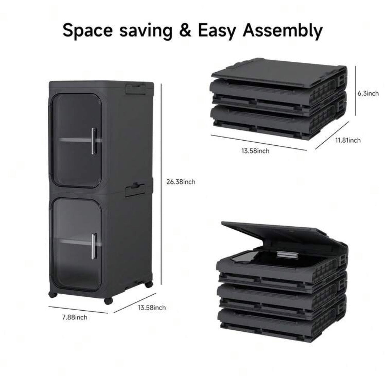TidyLiving™ Premium Slim Storage Cabinet with Clear Doors & Wheels