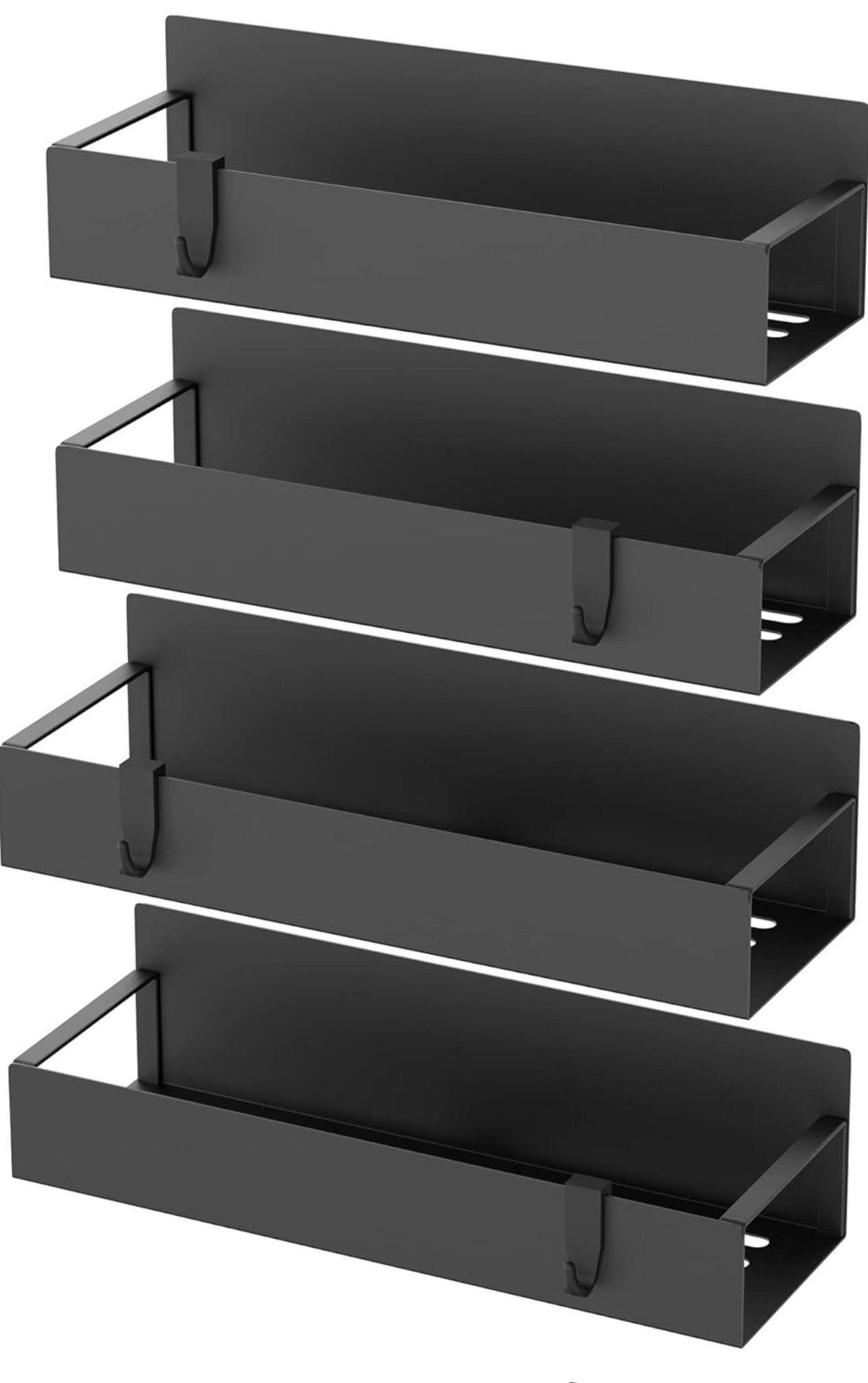 TidyLiving™ Magnetic Spice Organizer (4-Pack) – Heavy-Duty Metal Storage Rack for Fridge & Kitchen