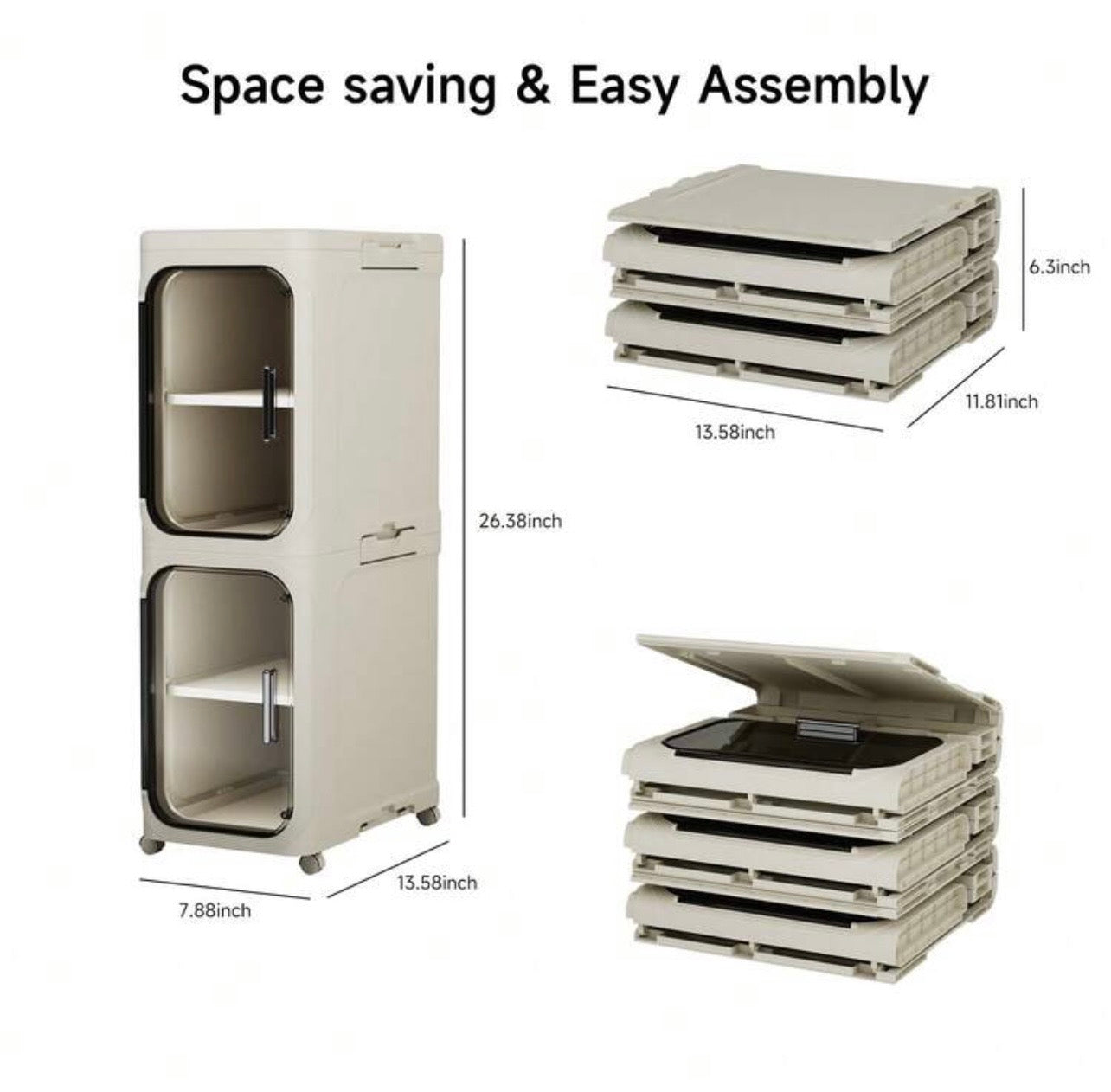 TidyLiving™ Premium Slim Storage Cabinet with Clear Doors & Wheels