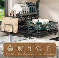 TidyLiving™ 2-Tier Dish Drying Rack – Max Capacity Organizer with Drainboard & Utensil Holder