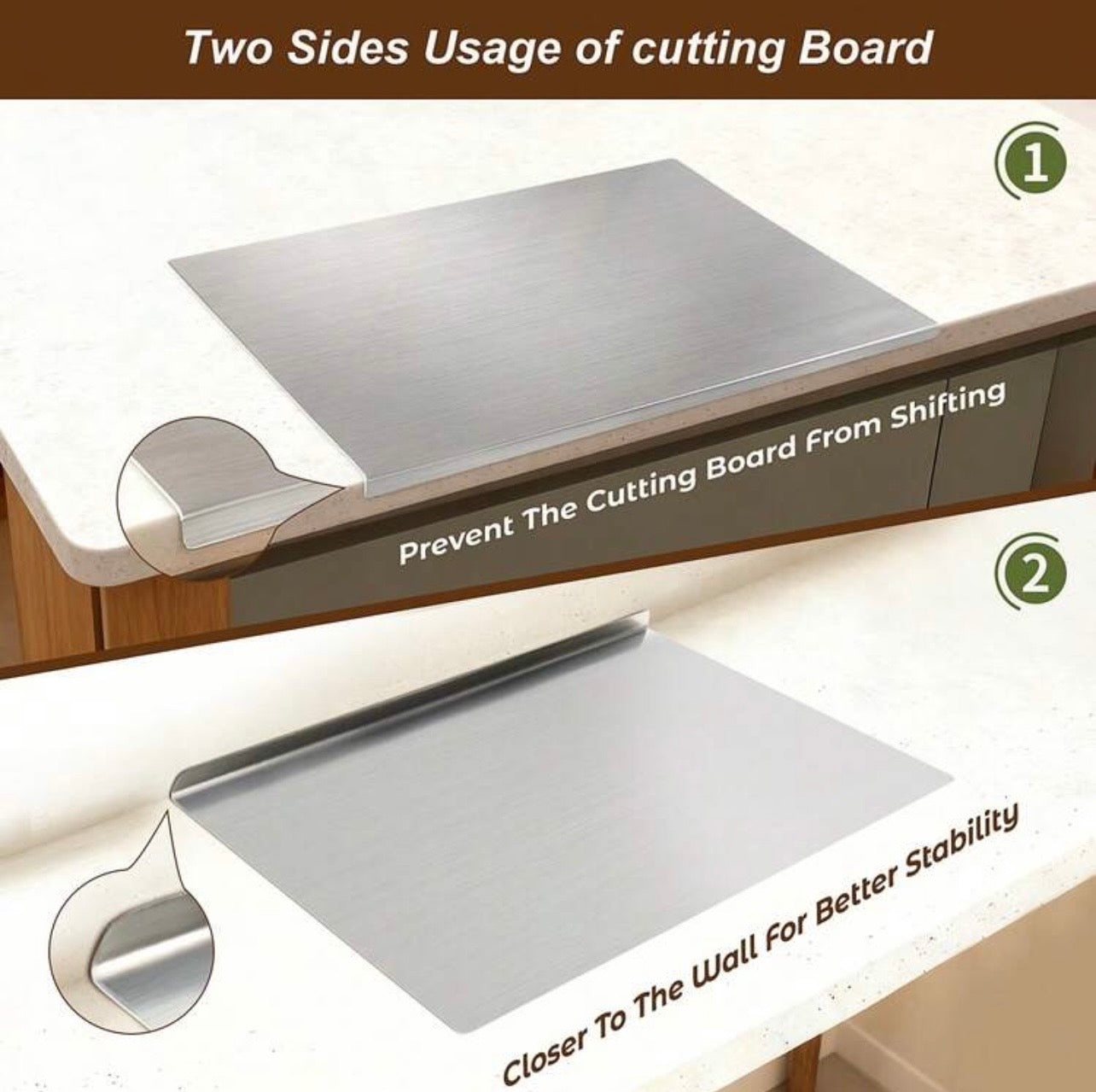 TidyLiving™ Stainless Steel Pro Cutting Board – Hygienic, Odor-Free & Easy Clean